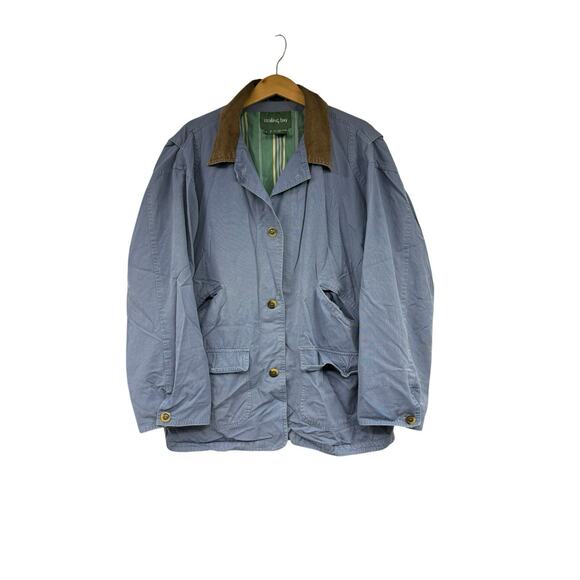 Vintage Sterling Bay Lightweight Corduroy Collar Utility Jacket Blue Men’s Large - Picture 1 of 9